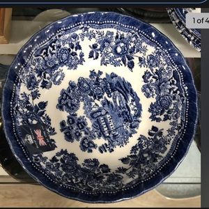 2 Royal Wessex Churchill China England TONQUIN Blue bowl 6.25"